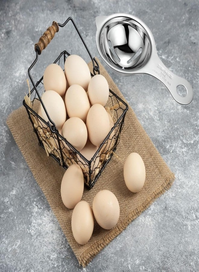 FIKKANI 304 Stainless Steel Egg Separator - Yolk White Divider Strainer for Baking, Cake, Custards, Mayonnaise - Dishwasher Safe, Professional Kitchen Tool - Image 2